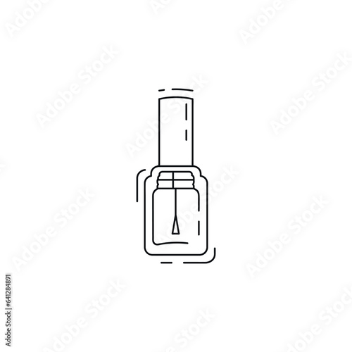 nail polish line icon. nail polish brush enamel bar manicure finger pink thin line vector icon.