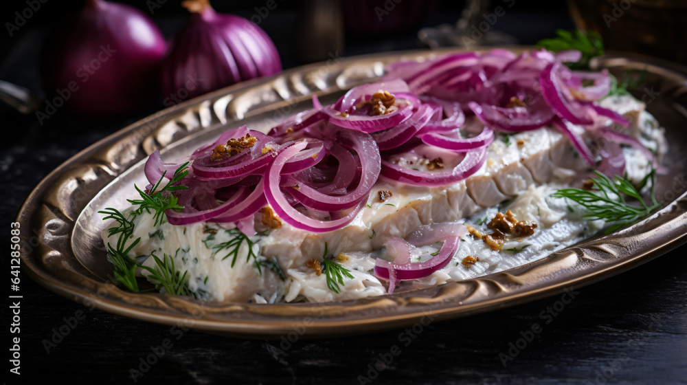 Herring with onion for Christmas