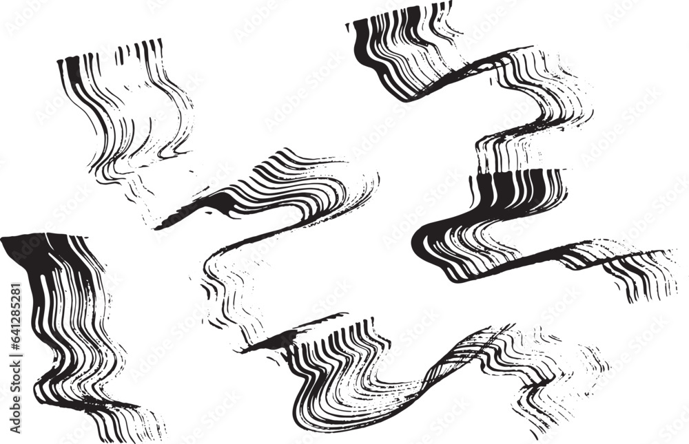 Grunge Dry Brush Ink Strokes Free Hand Set. Grunge Dry Brush Ink Strokes Free Hand Set.