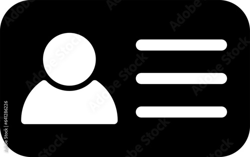 Simpe ID Identification Card or License Symbol Icon. Vector Image.