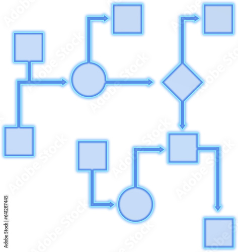 Digital png illustration of blue shapes with arrows on transparent background