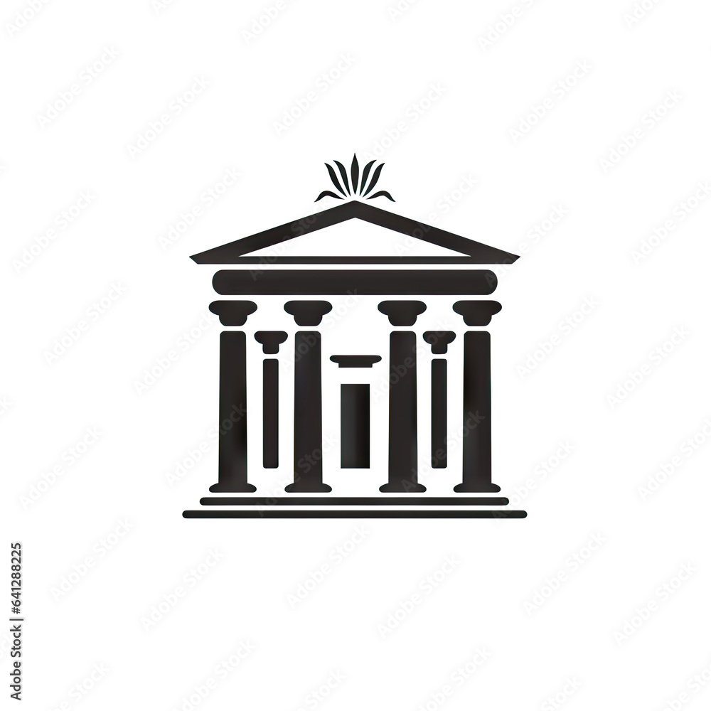 Greek Temple Icon, Europe Palace Isolated, Parthenon Silhouette, Historical Architecture, Acropolis Greek Temple Icon, Europe Palace Isolated, Parthenon Silhouette, Historical Architecture, Acropolis