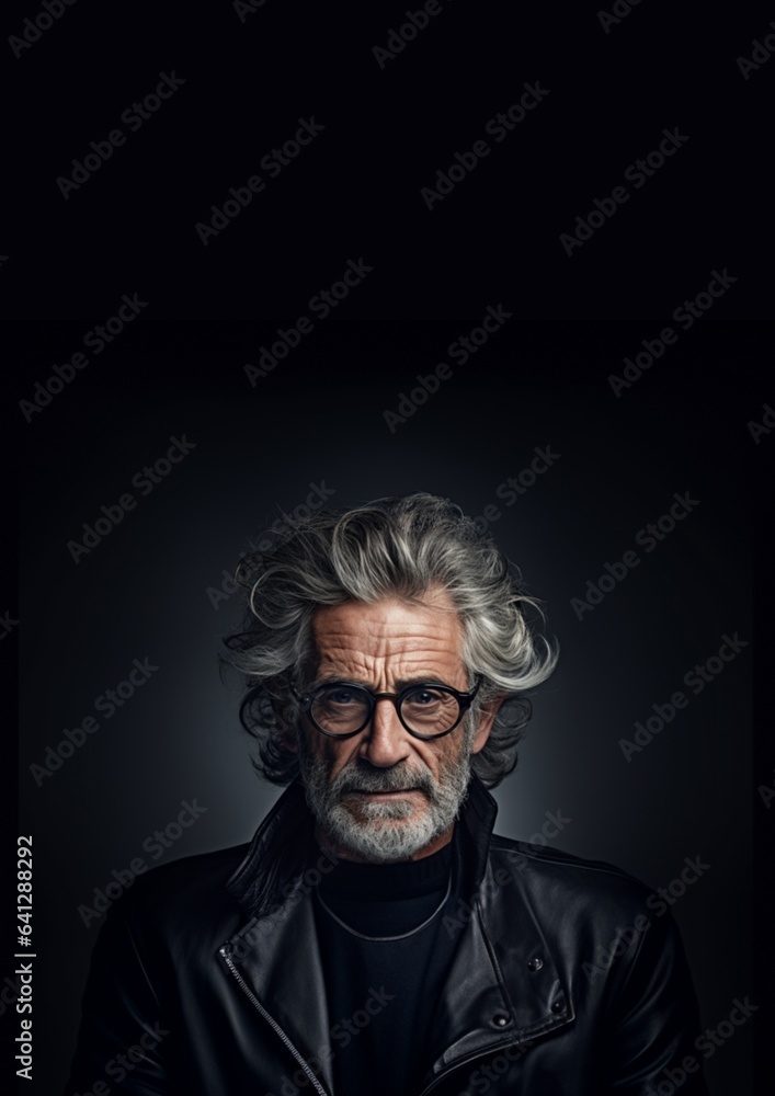 elder man wearing glasses. Hairstylist. Portrait. AI Generative.