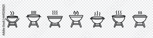 Barbecue Icon, Grill Icon Vector Illustration In Flat Style, The best Grill icon vector, barbecue icon set, barbecue icons, vector black BBQ Grill icons on white background