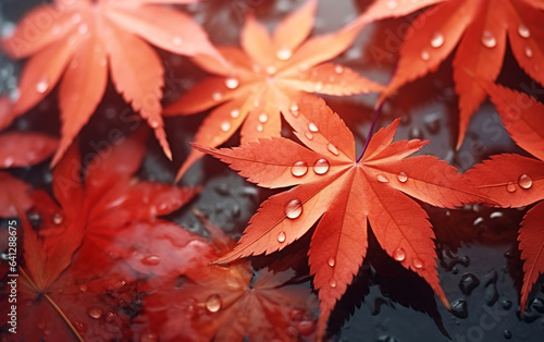 maple leaf in autumn with maple tree under sunlight background