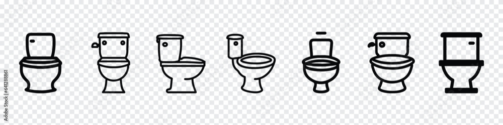 Toilet icon isolated logo on white background, toilet bowl, Toilet icon ...