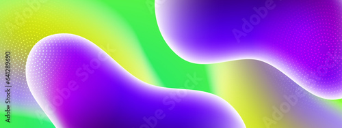 Gradient background with colorful morphing shapes. Metaball spheres. Morphing colorful blobs. Vector 3d illustration. Abstract 3d background. Liquid colors. Decoration for banner or sign design