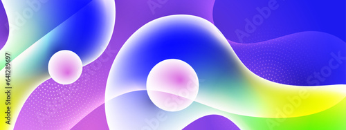 Gradient background with colorful morphing shapes. Metaball spheres. Morphing colorful blobs. Vector 3d illustration. Abstract 3d background. Liquid colors. Decoration for banner or sign design