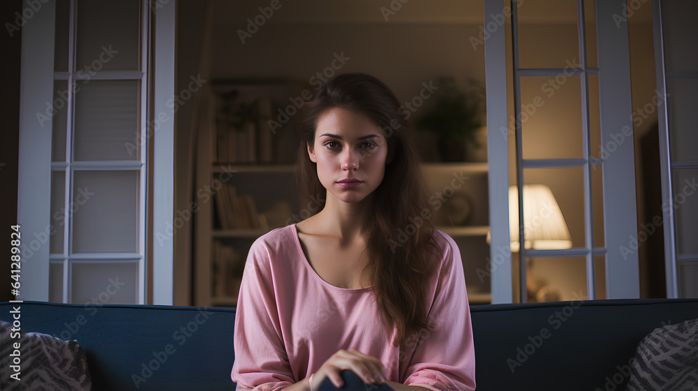 Fototapeta premium Frustrated disappointed woman during pregnancy , difficulties conceiving.