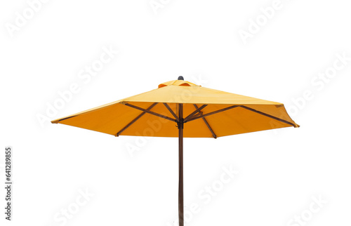 Yellow heat shield umbrella isolated on white background.