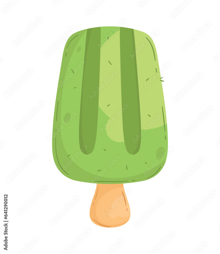 matcha tea ice cream on stick