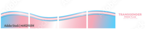 Set of Continuous Social Media Carousel Post Card Template of Transgender Pride Flag Ribbons, isolated. Transgender Pride Flag Frames. Editable Vector Illustration, 
