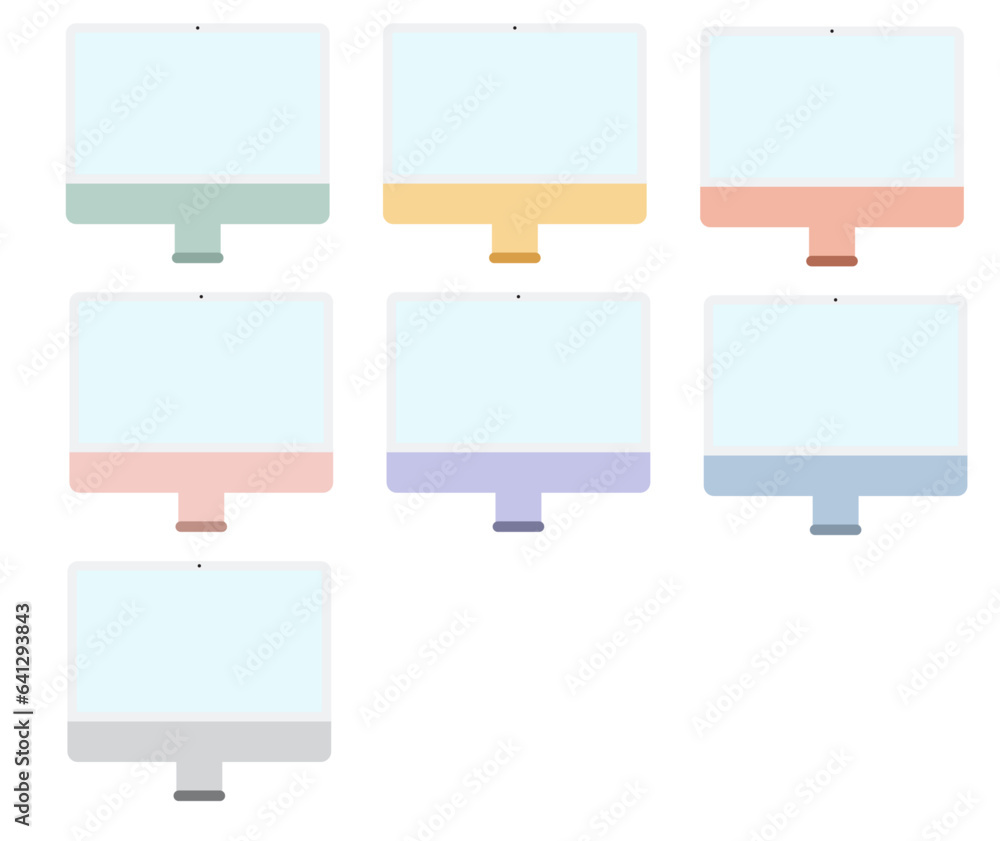 New iMac 24-inch personal computer icon color vector