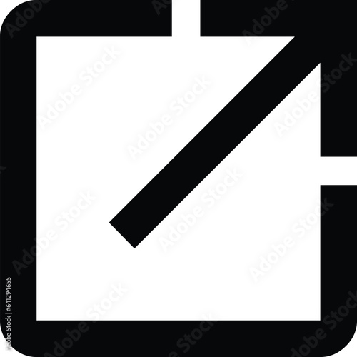 open in new icon, new windows sign, vector illustration flat design