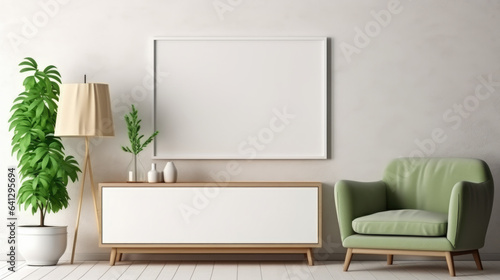Luxury living room in house with modern interior design, green v © Alina Tymofieieva