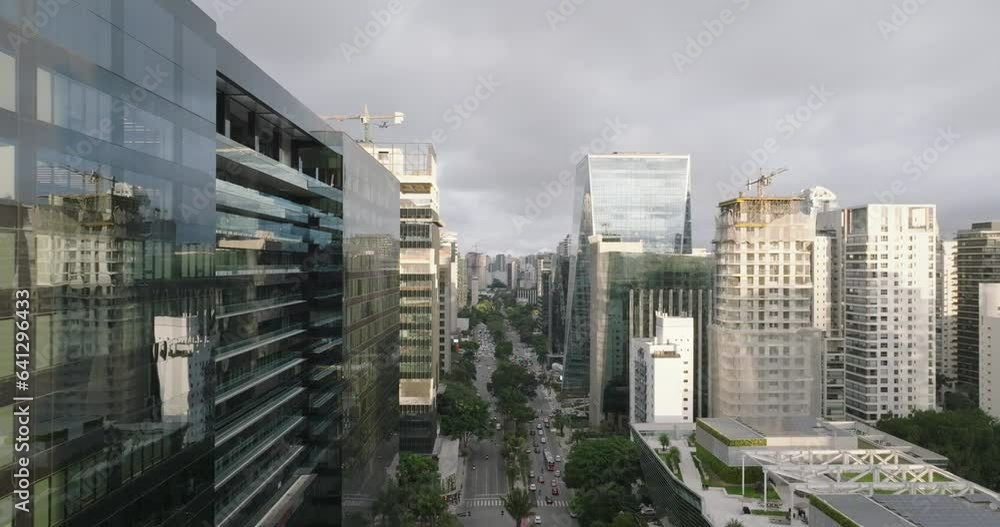 Aerial flying next to Google Building on Faria Lima Avenue, Sao Paulo, Brazil Aerial flying next to Google Building on Faria Lima Avenue, Sao Paulo, Brazil