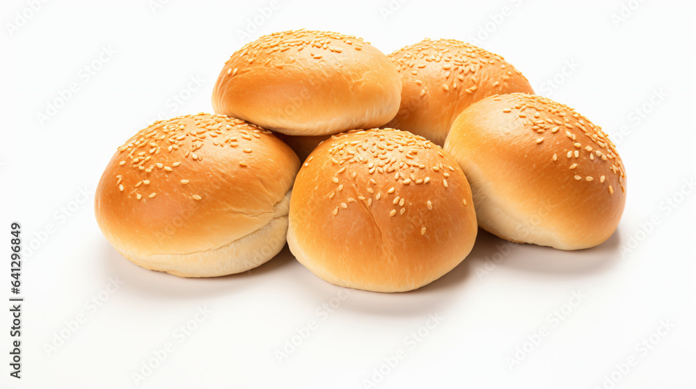 Kaiser rolls bread isolated on white background