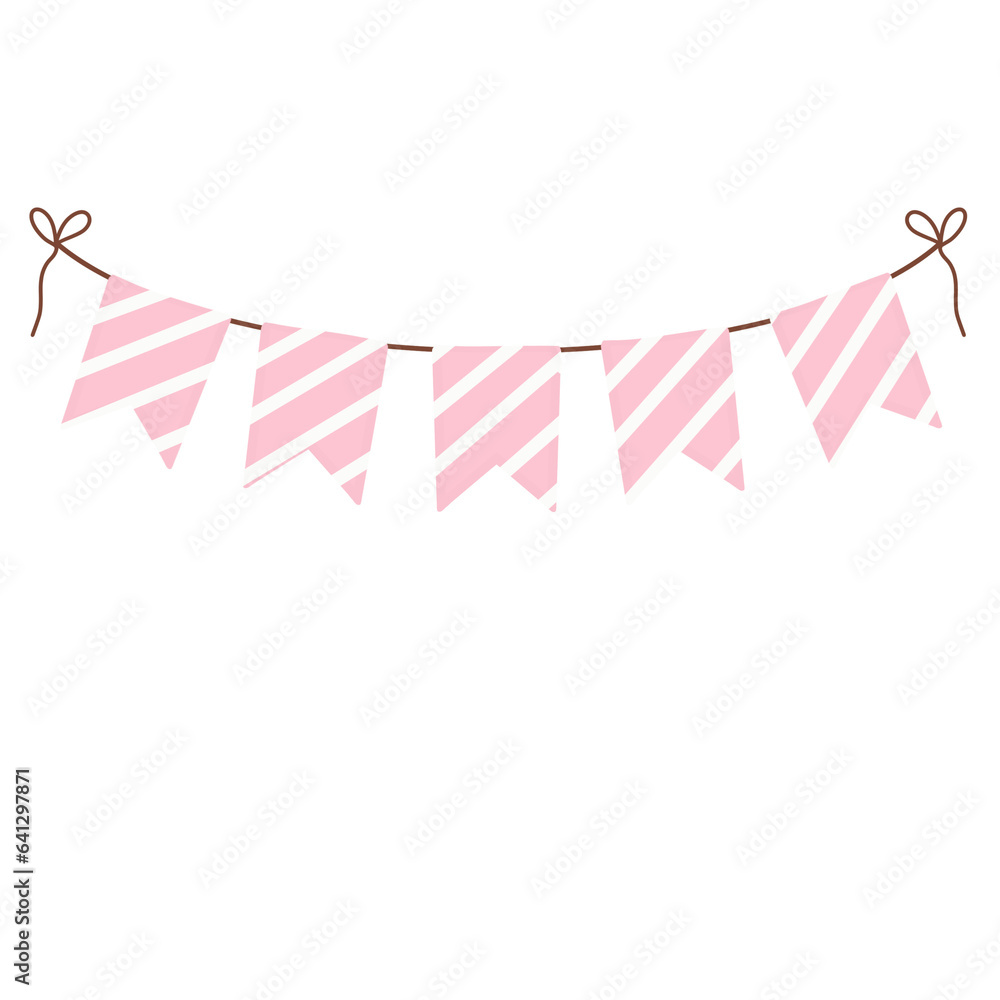 Obraz premium Pink pennants Party flag.