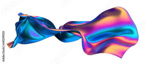 Abstract iridescent shape, 3d render
