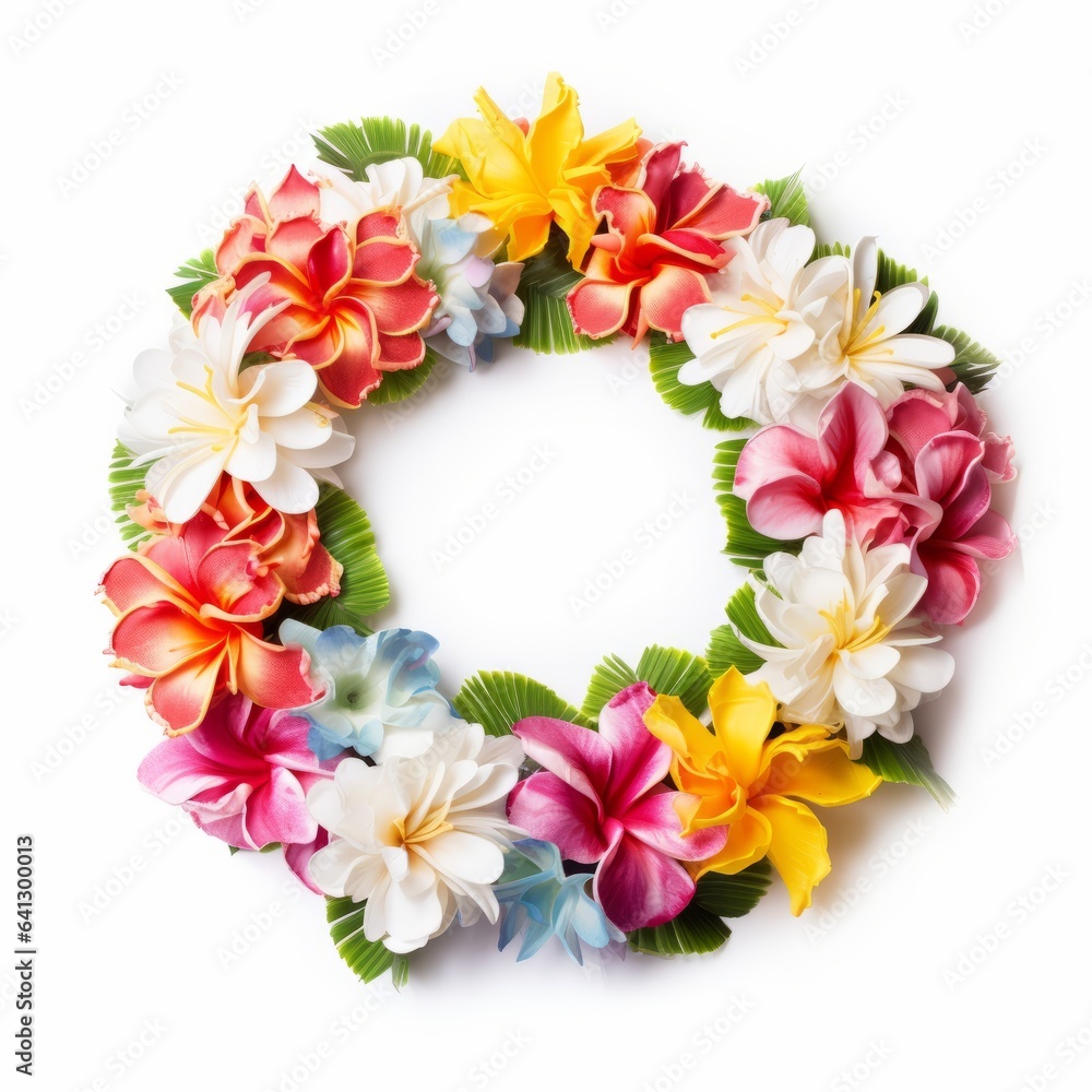 Hawaiian lei on white background. Hawaiian lei on white background.