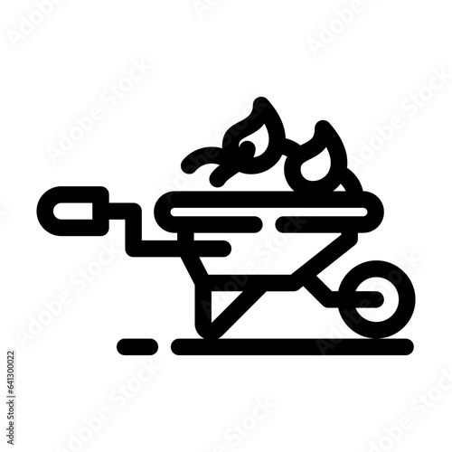 wheel barrow line icon best for web design