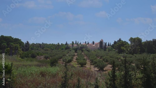 Monastery of the Silence, Latrun - monks lifestyle based on simplicity, harmony and made the vow of silence - wide shot photo