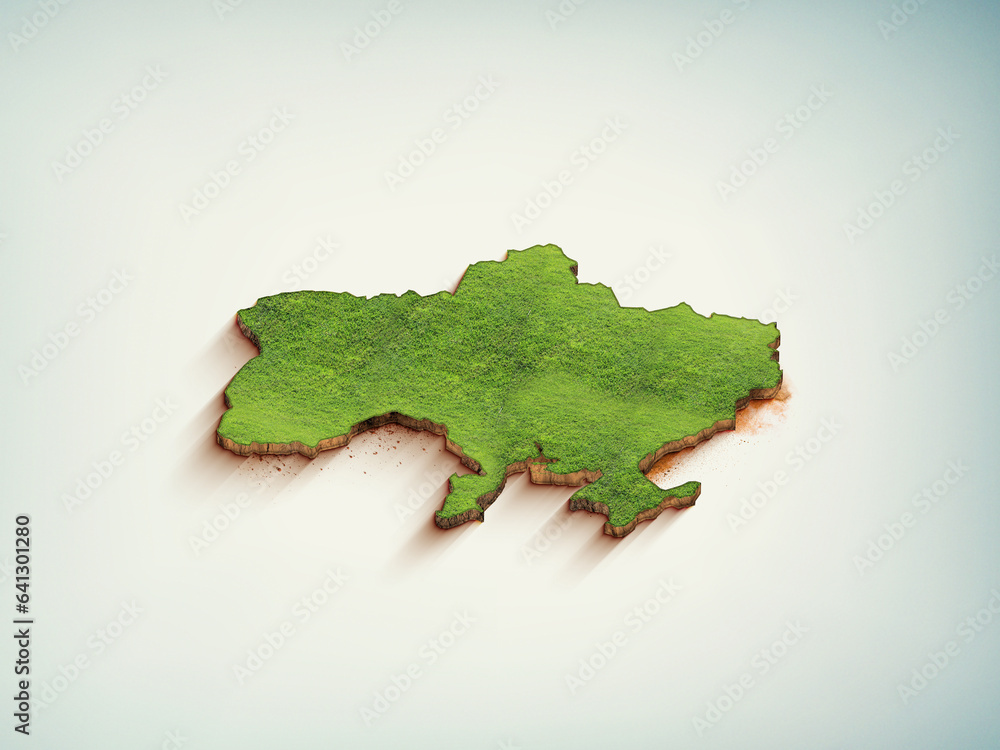 High-quality Ukraine 3D soil map, Ukraine 3D soil map render. High-quality Ukraine 3D soil map, Ukraine 3D soil map render.