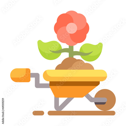 wheel barrow line icon best for web design
