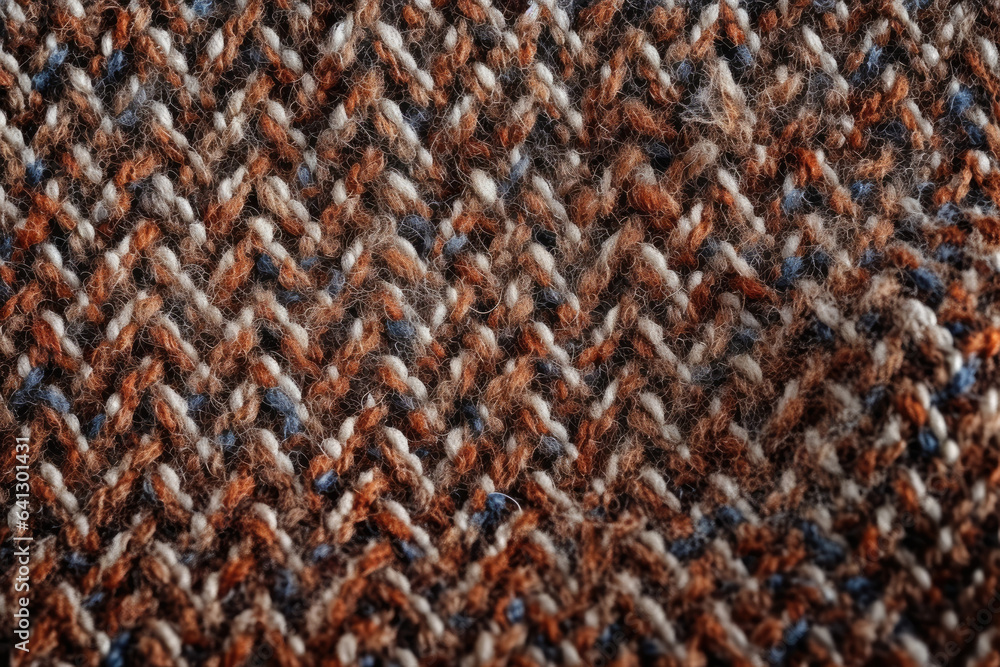 Intricate Patterns and Textures Revealed in a Close-Up Shot of Tweed Fabric Intricate Patterns and Textures Revealed in a Close-Up Shot of Tweed Fabric