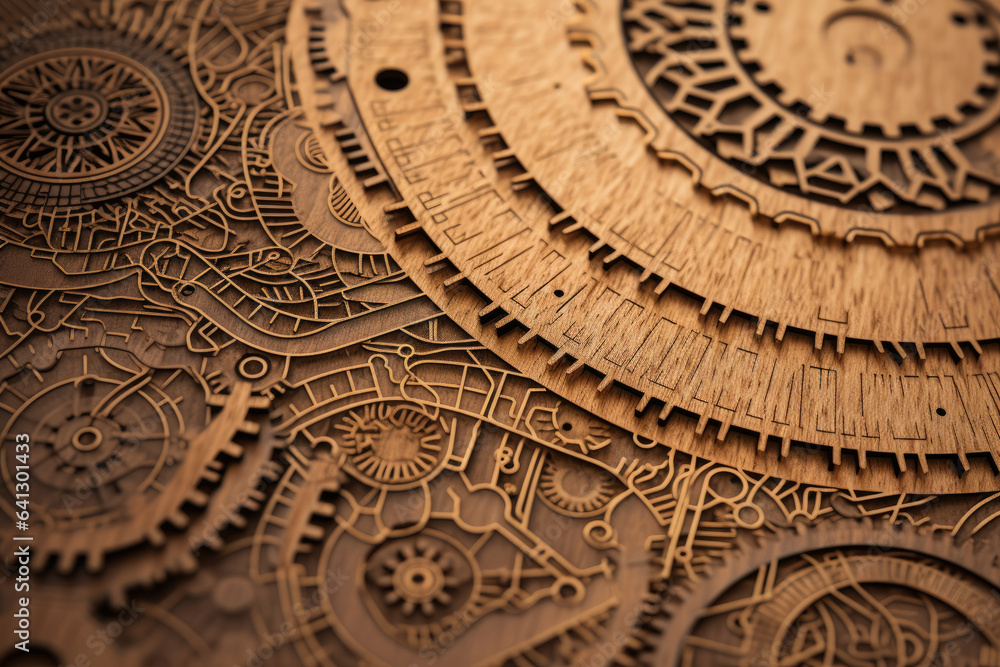Intricate Patterns Revealed: A Close-Up Texture of Laser-Etched Plywood