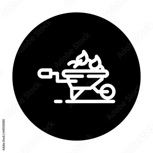 wheel barrow line icon best for web design