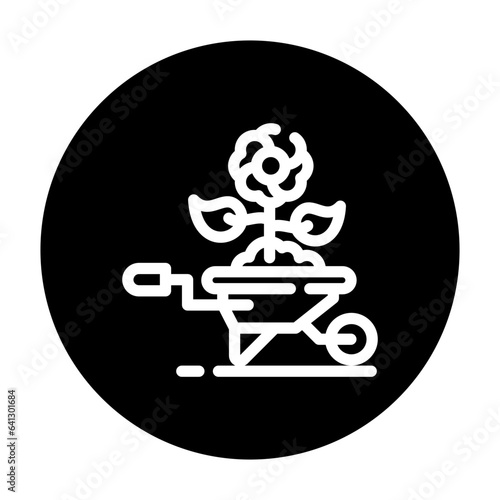 wheel barrow line icon best for web design