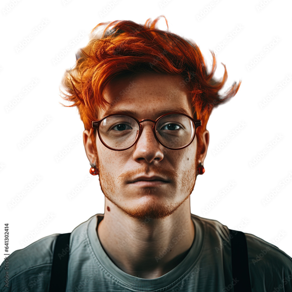 Red haired man wearing glasses in Thailand hoping and looking beyond the camera Asian man s eye and glasses enhance all age groups style Red haired man wearing glasses in Thailand hoping and looking beyond the camera Asian man s eye and glasses enhance all age groups style