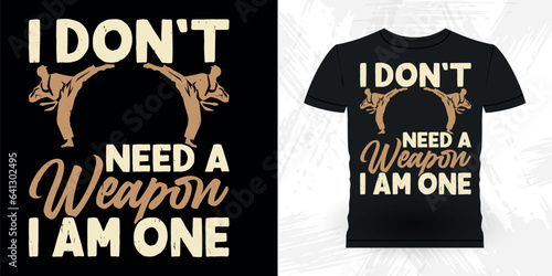 Funny Karate Training Vintage Karate T-shirt Design