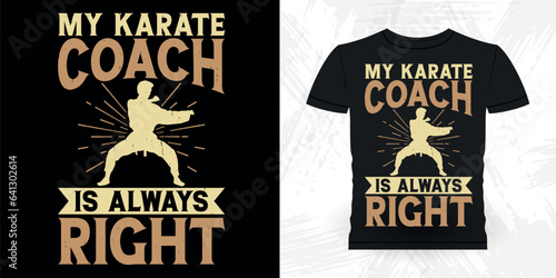 Funny Karate Training Vintage Karate T-shirt Design