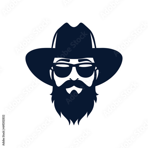 Fotomurale bearded cowboy man head in portrait