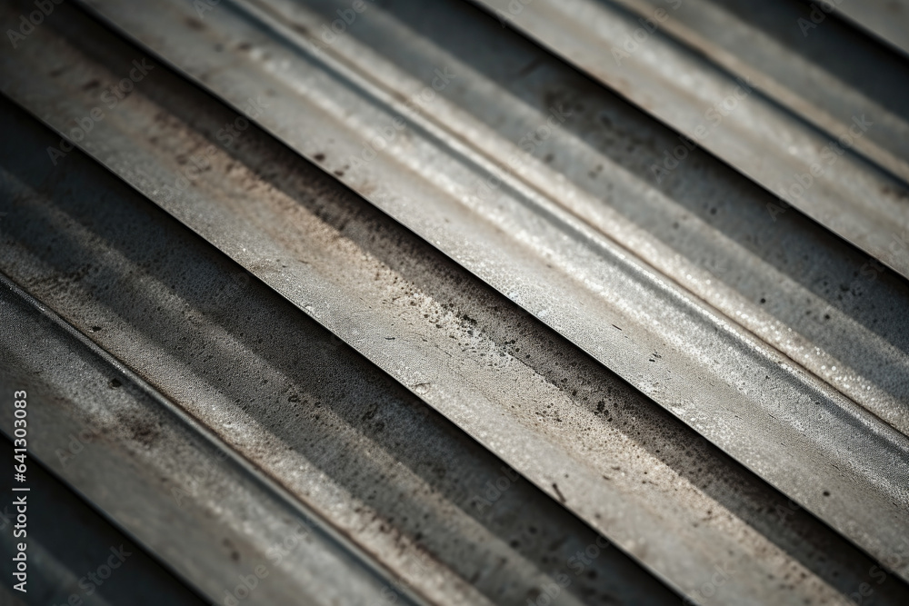 Rustic Charm: A Captivating Close-Up of Weathered Corrugated Metal with Intricate Texture