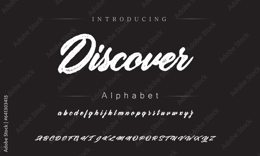 Discover Vintage Brush Script Modern Font. Retro Typeface. Vector
