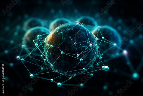 Quantum network concept. Advanced High-Tech Concept: