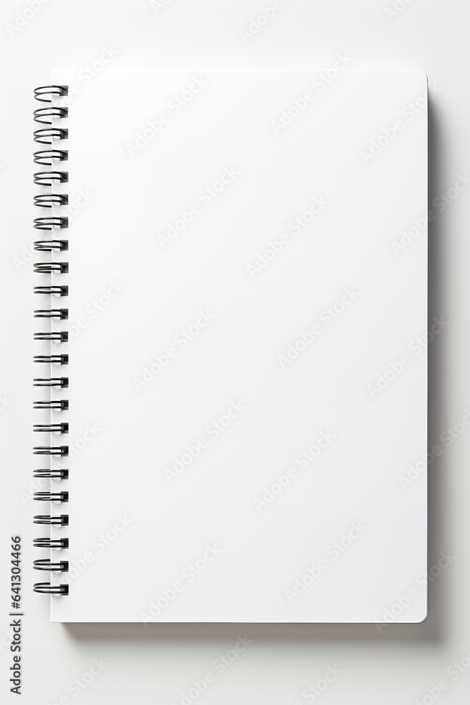Blank open notebook with ring binder isolated on white ideal for business school art or craft scenes, mockup Blank open notebook with ring binder isolated on white ideal for business school art or craft scenes, mockup