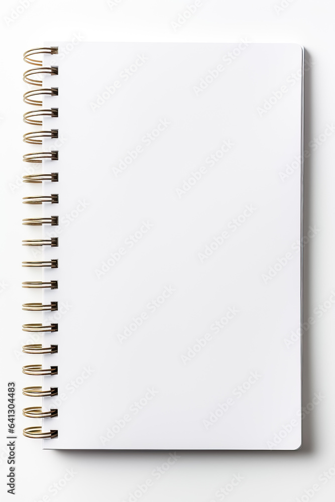 Blank open notebook with ring binder isolated on white ideal for business school art or craft scenes, mockup Blank open notebook with ring binder isolated on white ideal for business school art or craft scenes, mockup