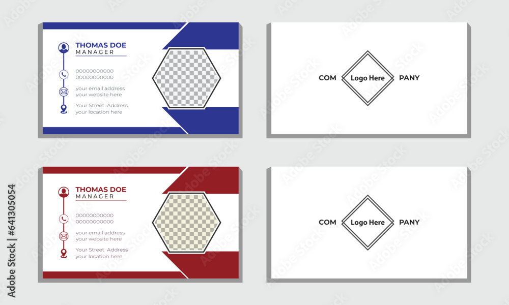 Double-sided creative business card template. Modern and clean Creative and minimalist Business Card design template. Double-sided creative business card template. Modern and clean Creative and minimalist Business Card design template.