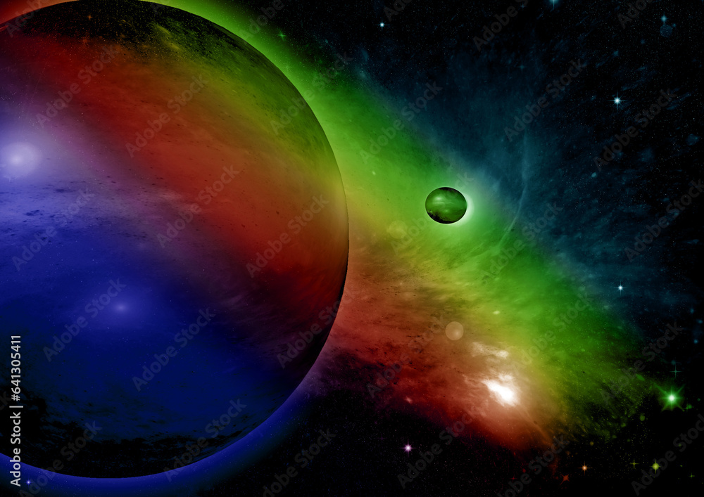 Obraz premium galaxy in a free space. 3D rendering