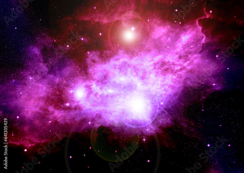 galaxy in a free space. 3D rendering