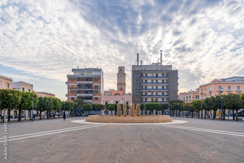 Obraz na plátně Piazza Vittorio Emanuele II square view in Monopoli City of Italy