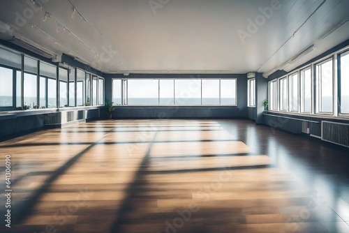 corridor in the office building mockup for graphic adition photo