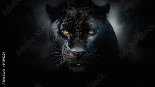 Illustration of panther on a black background © Venka