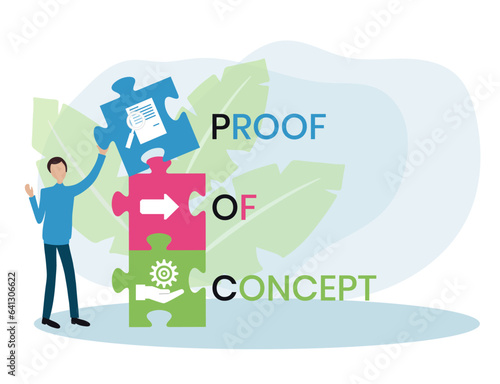 POC - Proof of Concept acronym. business concept background. vector illustration concept with keywords and icons. lettering illustration with icons for web banner, flyer