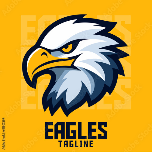 Classic Eagle: Mascot, Illustration, Vector Graphic, Logo for Sport and E-Sport Gaming Teams featuring an old school eagle Mascot head. 