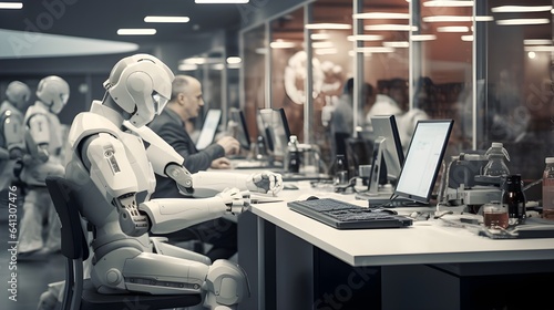 robot working in an office  photo